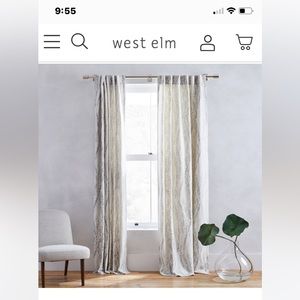 2nd West elm bark jacquard texture blackout curtain silver grey curtain